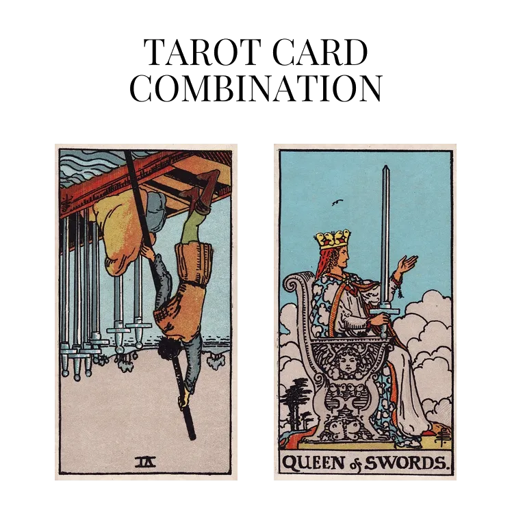 six of swords reversed and queen of swords tarot cards combination meaning