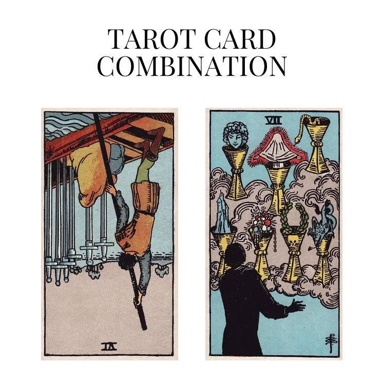 six of swords reversed and seven of cups tarot cards combination meaning