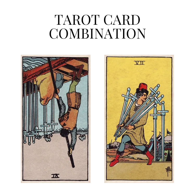 six of swords reversed and seven of swords tarot cards combination meaning
