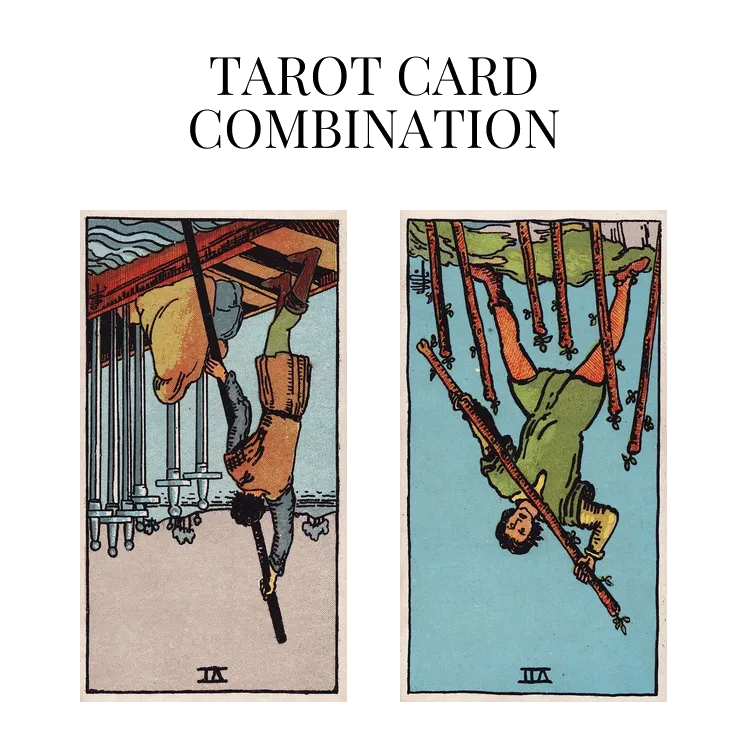 six of swords reversed and seven of wands reversed tarot cards combination meaning