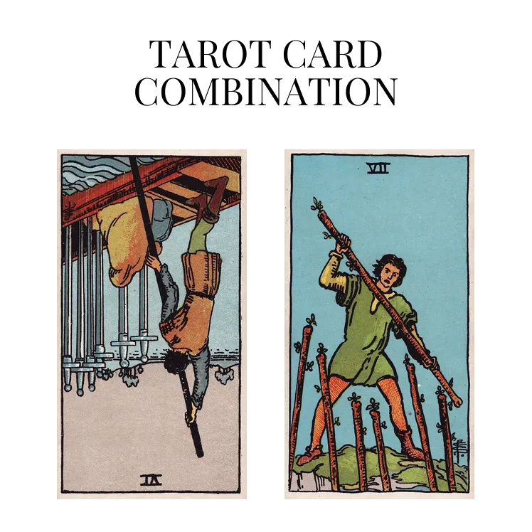 six of swords reversed and seven of wands tarot cards combination meaning