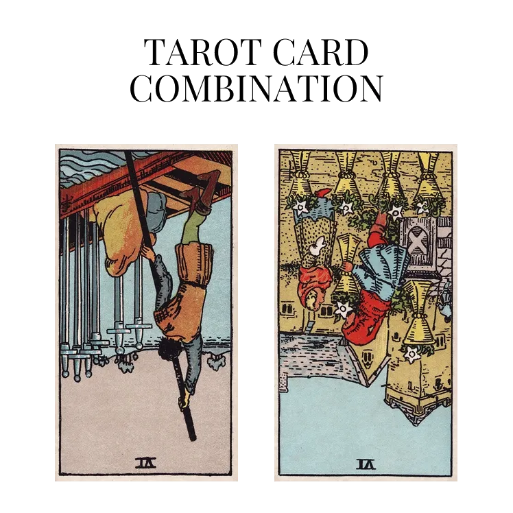 six of swords reversed and six of cups reversed tarot cards combination meaning