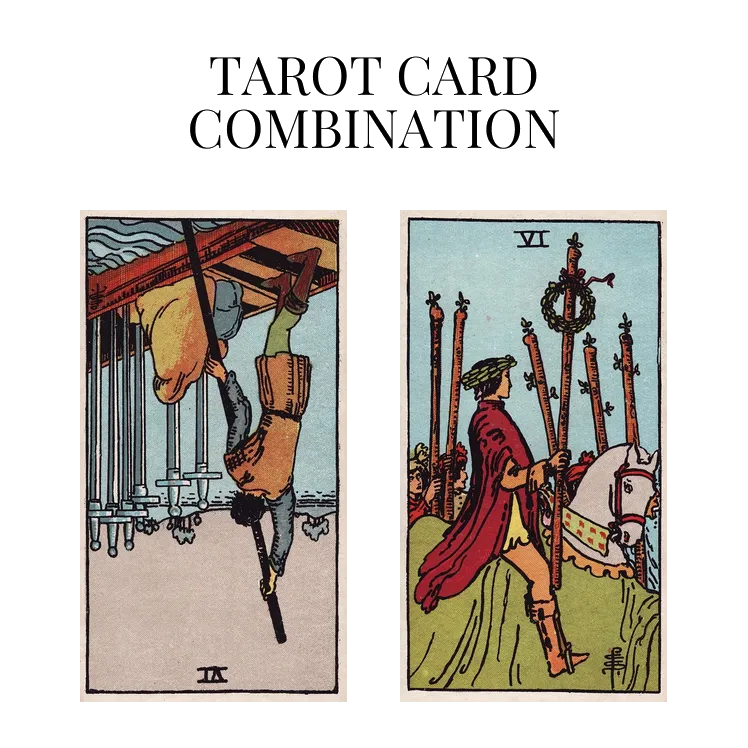 six of swords reversed and six of wands tarot cards combination meaning