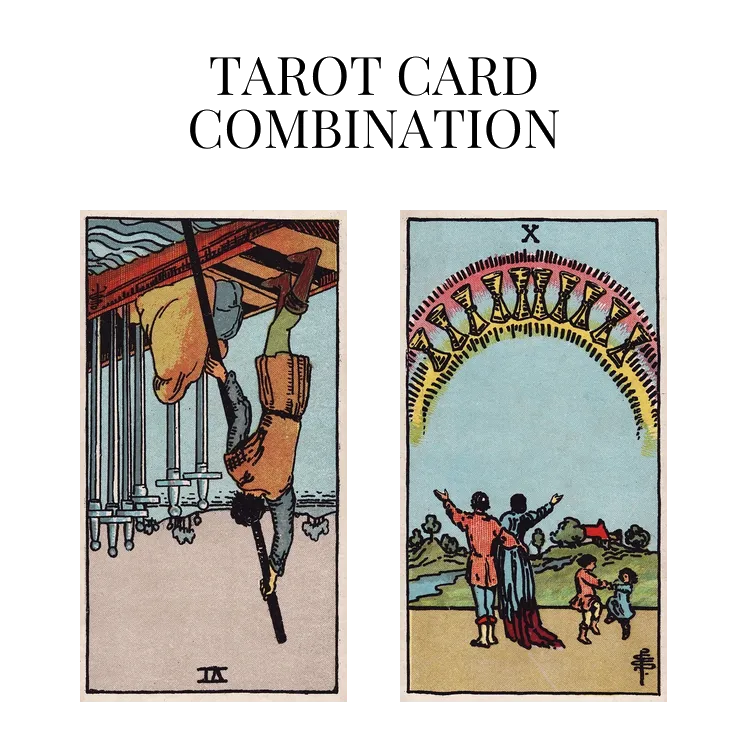 six of swords reversed and ten of cups tarot cards combination meaning