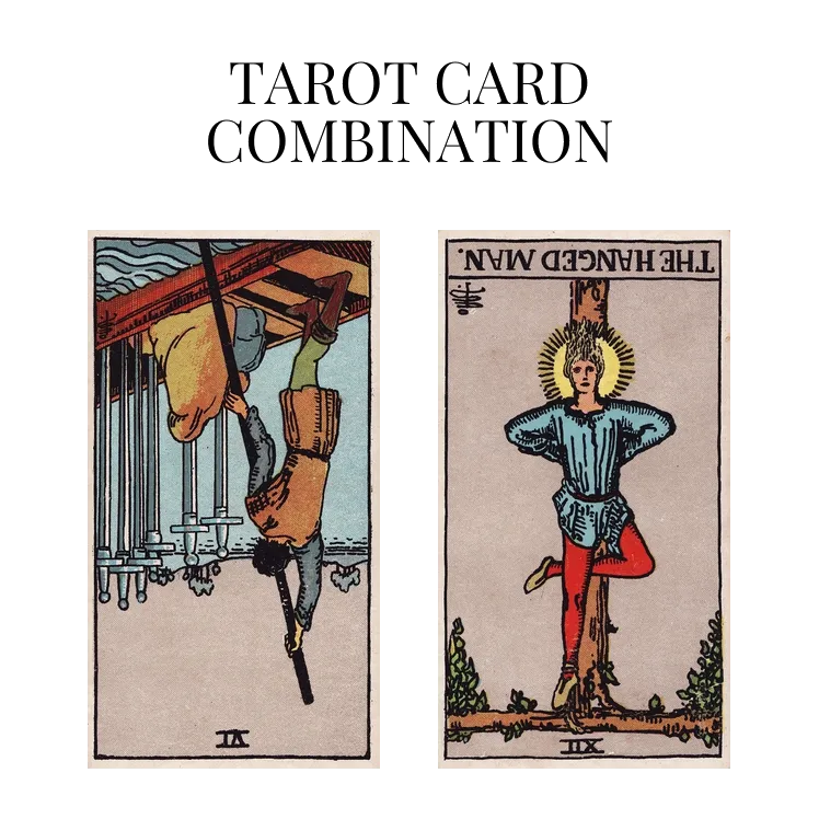 six of swords reversed and the hanged man reversed tarot cards combination meaning