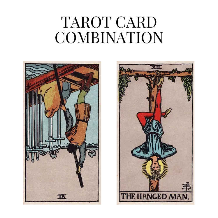 six of swords reversed and the hanged man tarot cards combination meaning