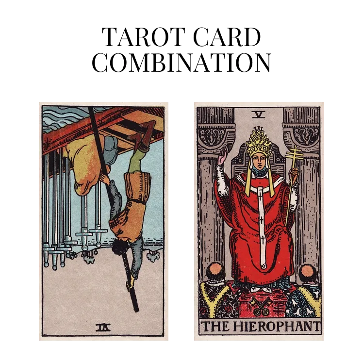 six of swords reversed and the hierophant tarot cards combination meaning