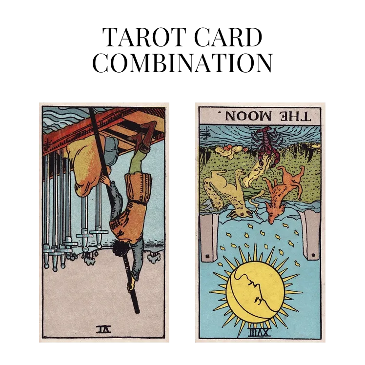 six of swords reversed and the moon reversed tarot cards combination meaning
