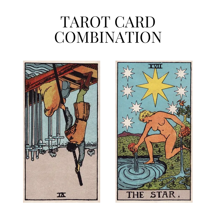 six of swords reversed and the star tarot cards combination meaning