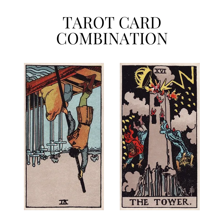 six of swords reversed and the tower tarot cards combination meaning