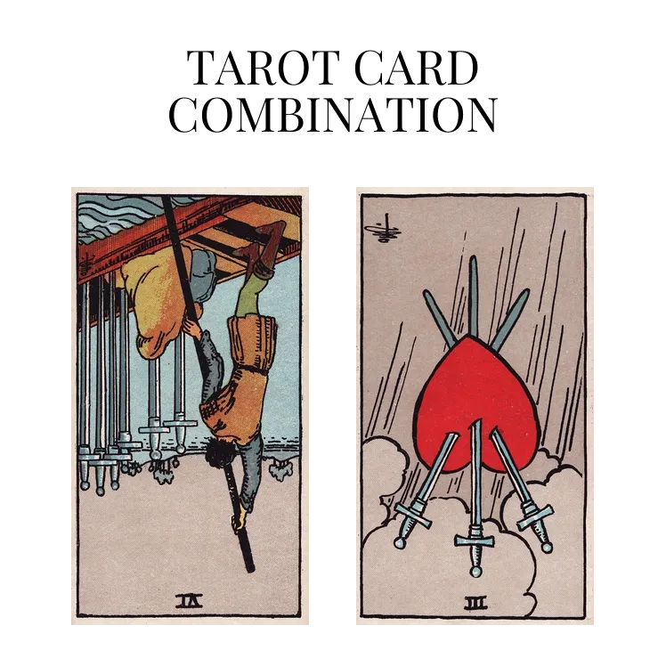 six of swords reversed and three of swords reversed tarot cards combination meaning