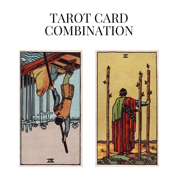six of swords reversed and three of wands tarot cards combination meaning