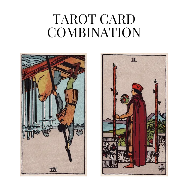 six of swords reversed and two of wands tarot cards combination meaning
