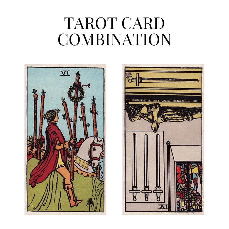 six of wands and four of swords reversed tarot cards combination meaning