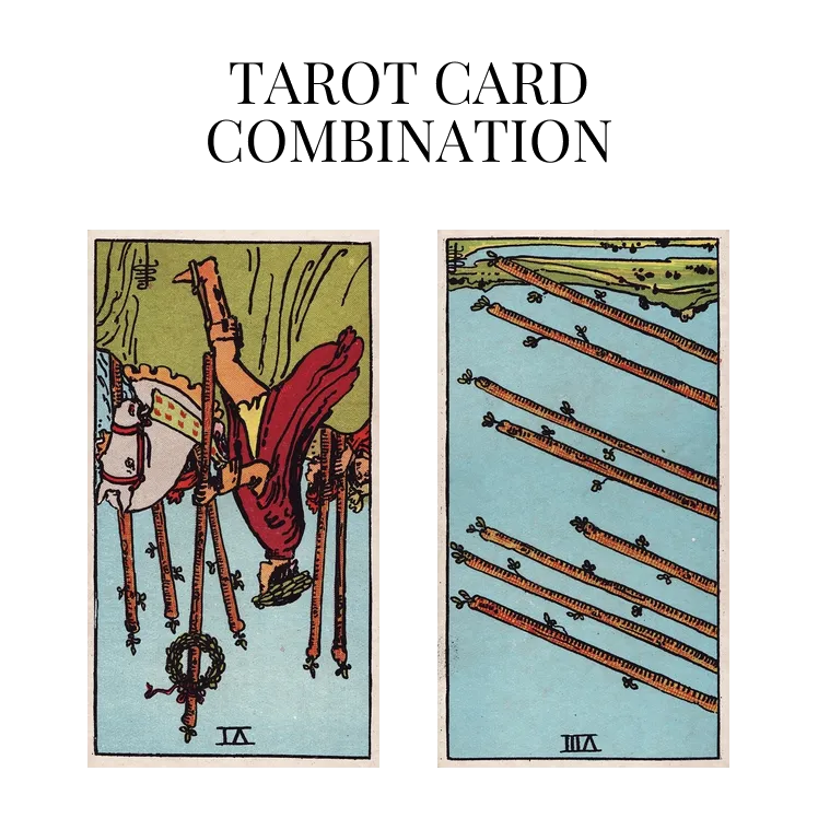 six of wands reversed and eight of wands reversed tarot cards combination meaning
