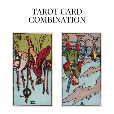six of wands reversed and five of swords reversed tarot cards combination meaning
