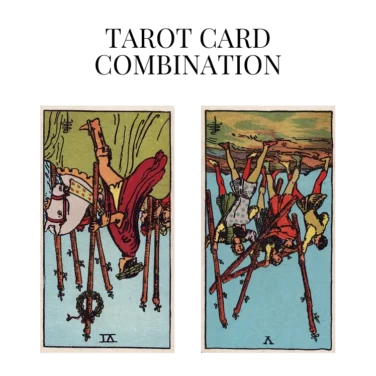 six of wands reversed and five of wands reversed tarot cards combination meaning
