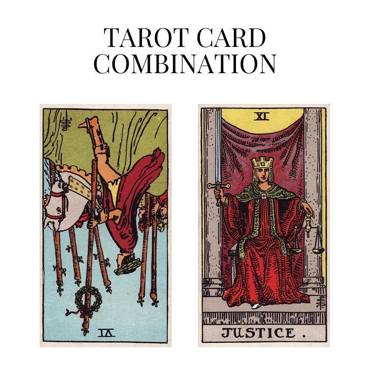 six of wands reversed and justice tarot cards combination meaning