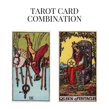 six of wands reversed and queen of pentacles tarot cards combination meaning