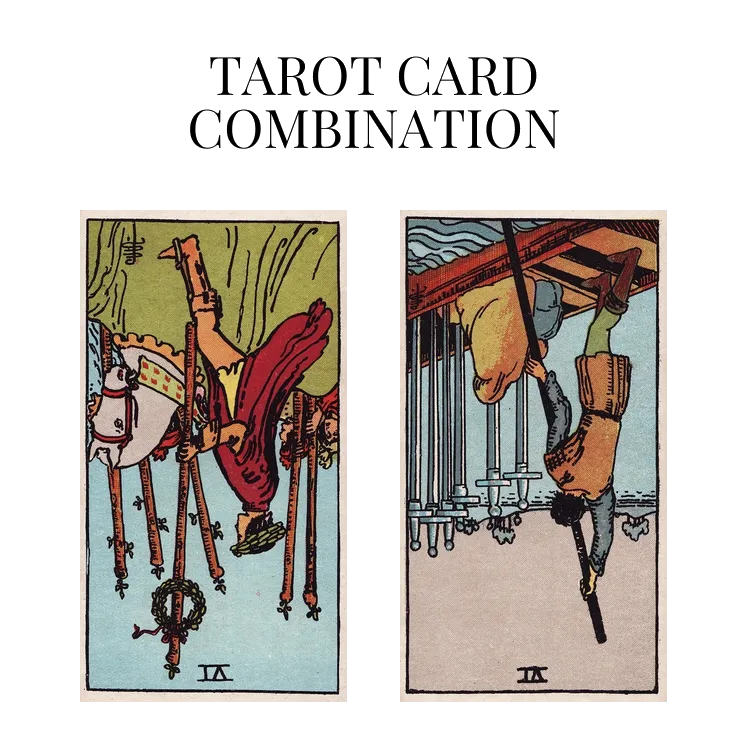six of wands reversed and six of swords reversed tarot cards combination meaning
