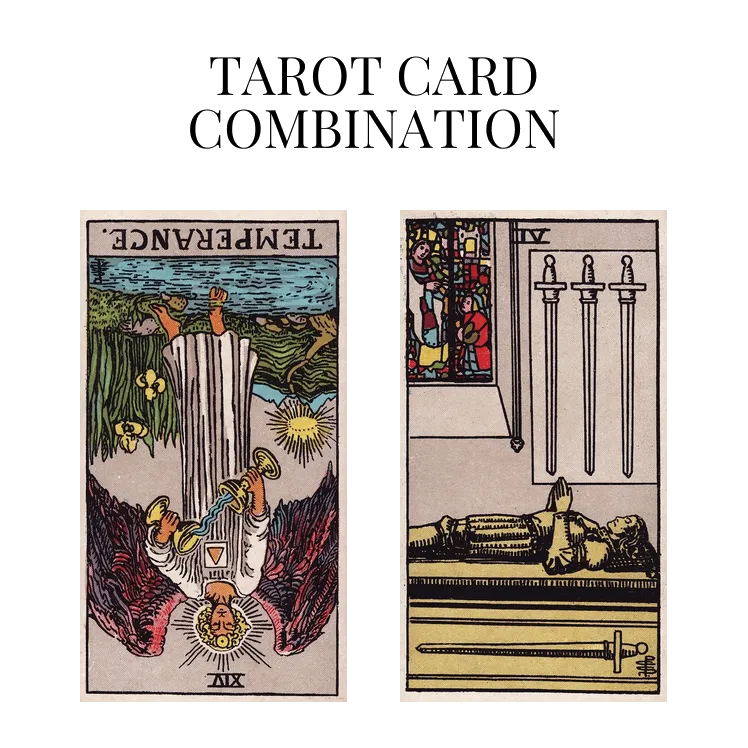 temperance reversed and four of swords tarot cards combination meaning