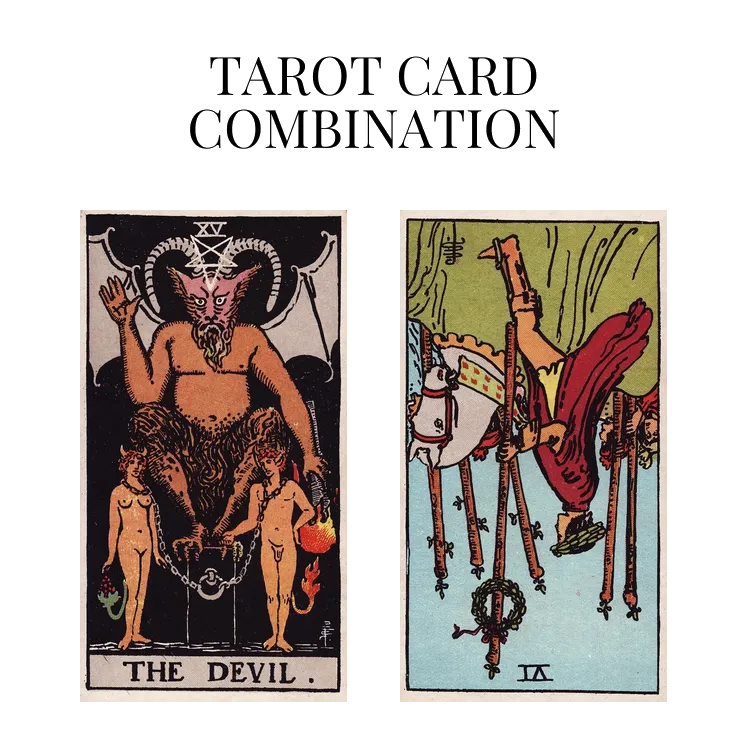 the devil and six of wands reversed tarot cards combination meaning