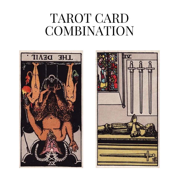 the devil reversed and four of swords tarot cards combination meaning