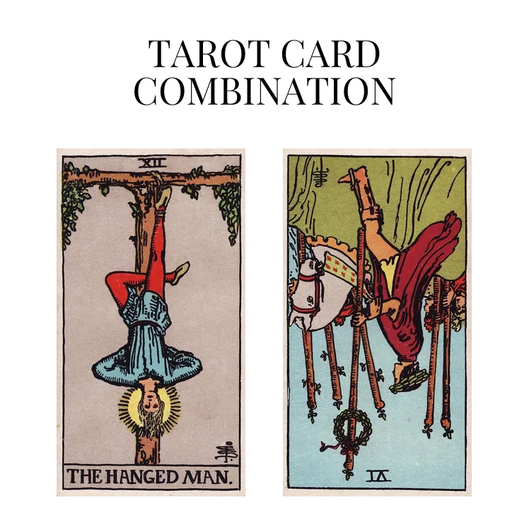 the hanged man and six of wands reversed tarot cards combination meaning