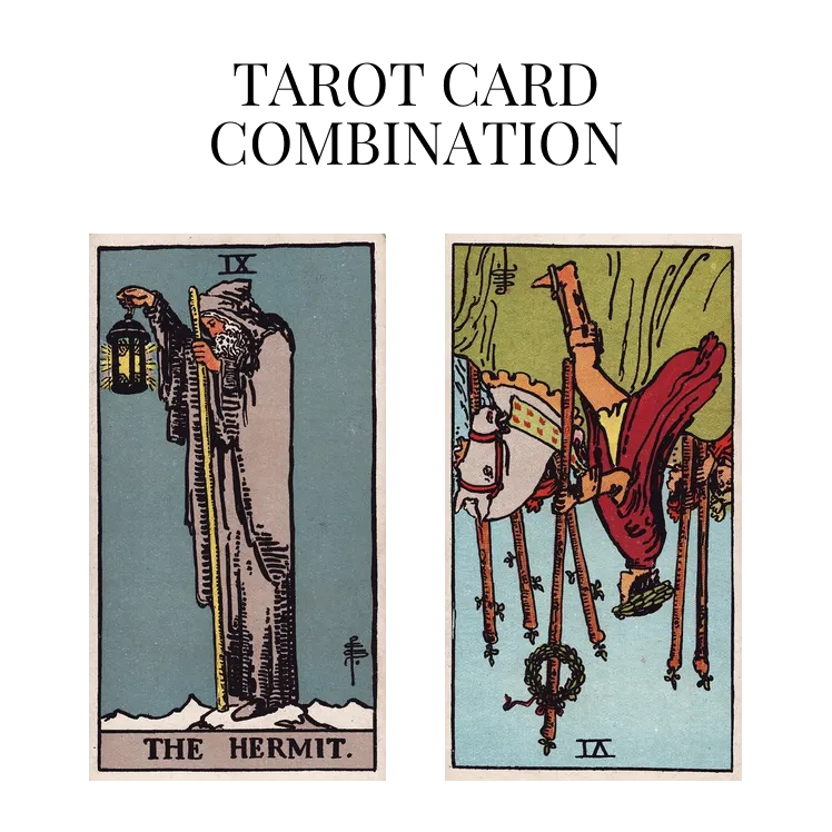 the hermit and six of wands reversed tarot cards combination meaning