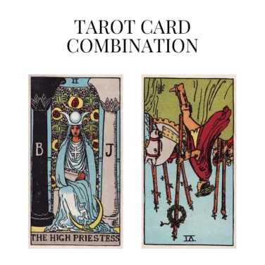 the high priestess and six of wands reversed tarot cards combination meaning