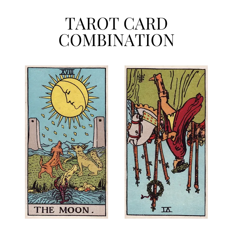 the moon and six of wands reversed tarot cards combination meaning
