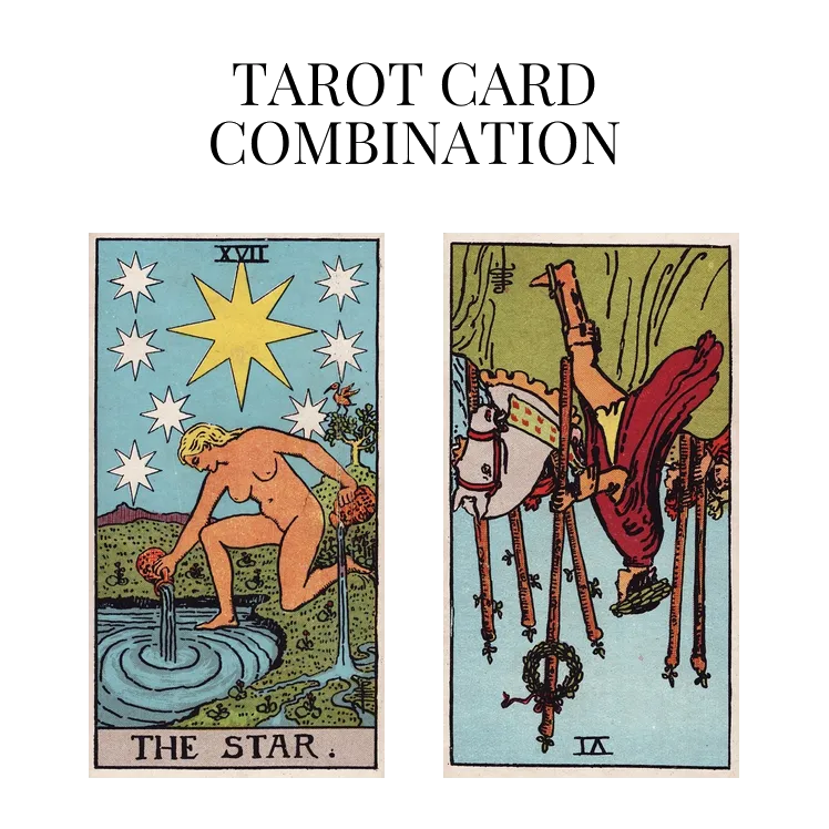 the star and six of wands reversed tarot cards combination meaning