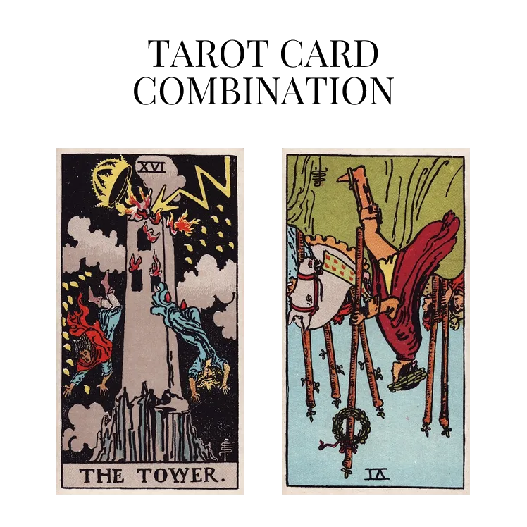 the tower and six of wands reversed tarot cards combination meaning