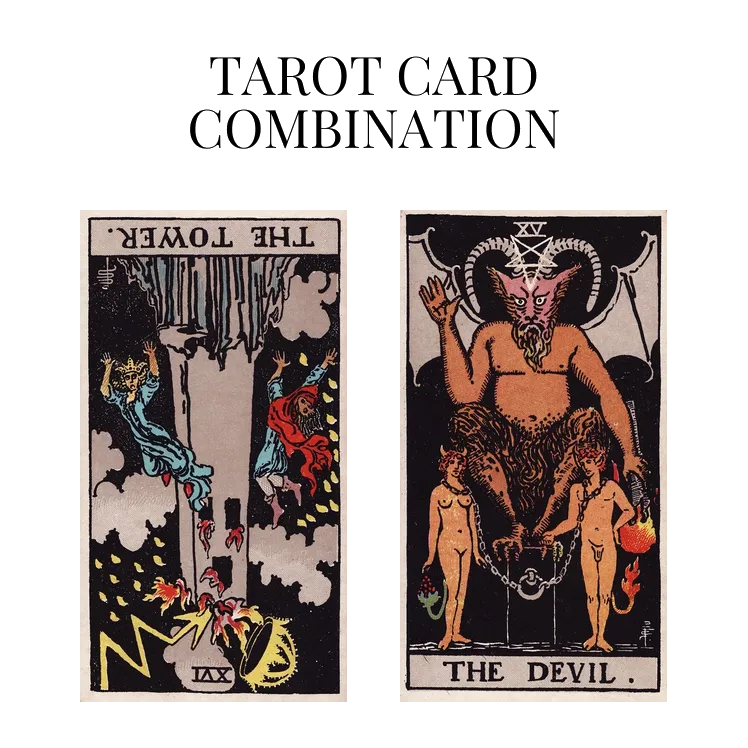 the tower reversed and the devil tarot cards combination meaning