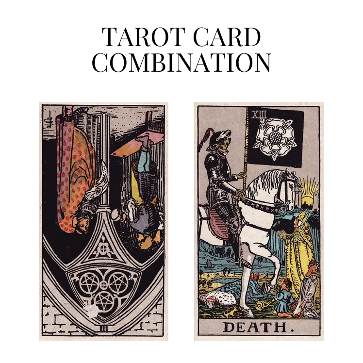 three of pentacles reversed and death tarot cards combination meaning