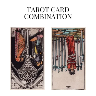 three of pentacles reversed and eight of swords reversed tarot cards combination meaning