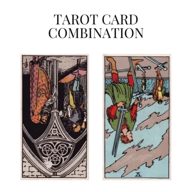 three of pentacles reversed and five of swords reversed tarot cards combination meaning