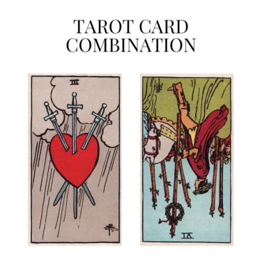three of swords and six of wands reversed tarot cards combination meaning