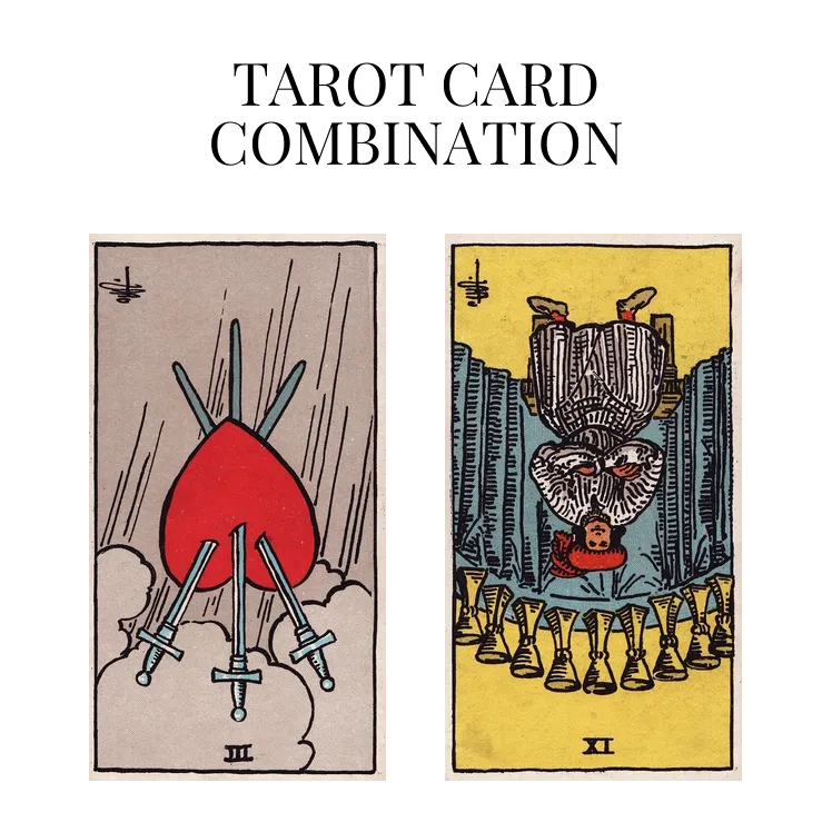 three of swords reversed and nine of cups reversed tarot cards combination meaning