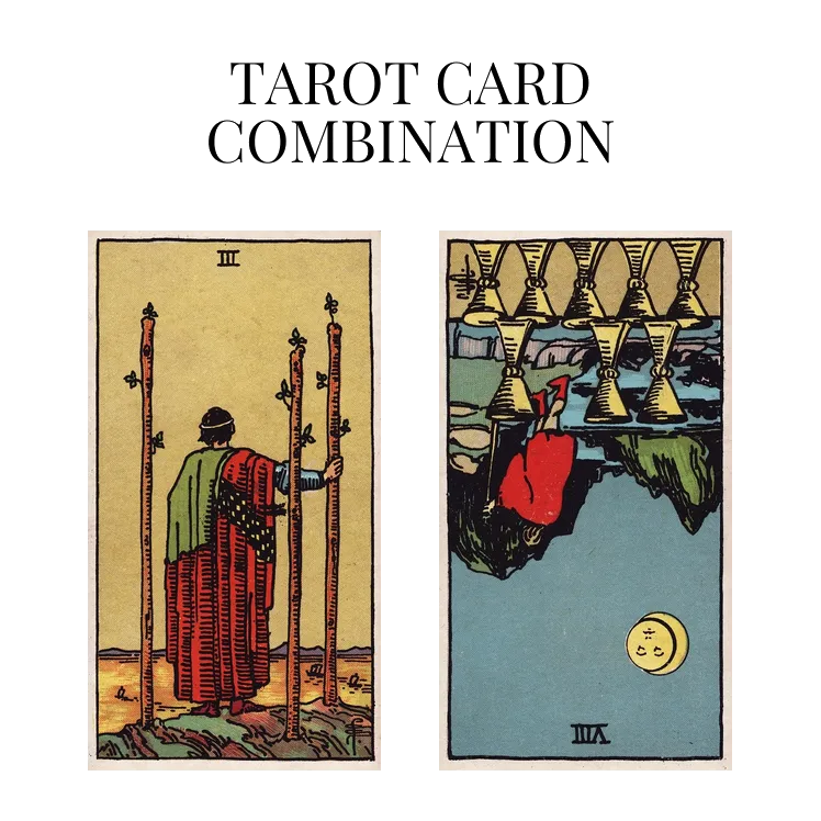 three of wands and eight of cups reversed tarot cards combination meaning