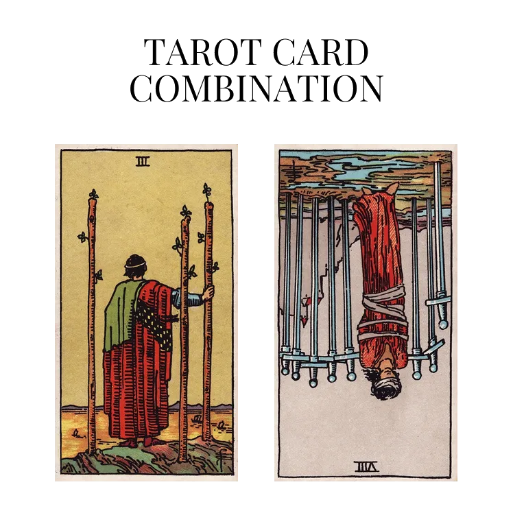 three of wands and eight of swords reversed tarot cards combination meaning