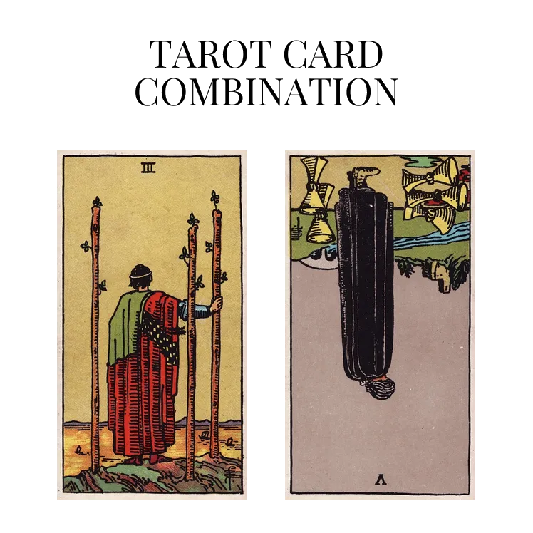 three of wands and five of cups reversed tarot cards combination meaning