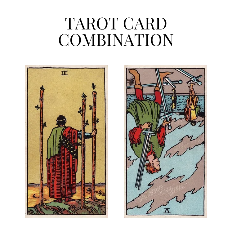 three of wands and five of swords reversed tarot cards combination meaning