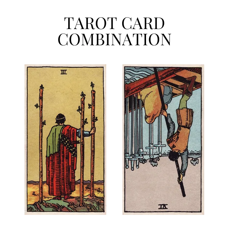 three of wands and six of swords reversed tarot cards combination meaning