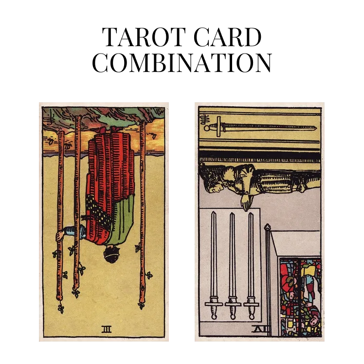 three of wands reversed and four of swords reversed tarot cards combination meaning