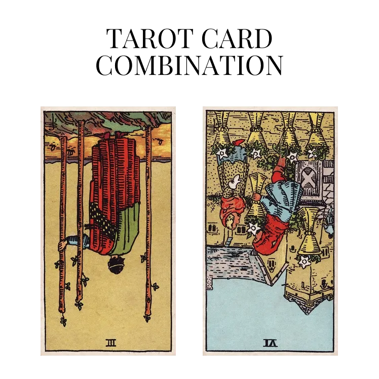 three of wands reversed and six of cups reversed tarot cards combination meaning