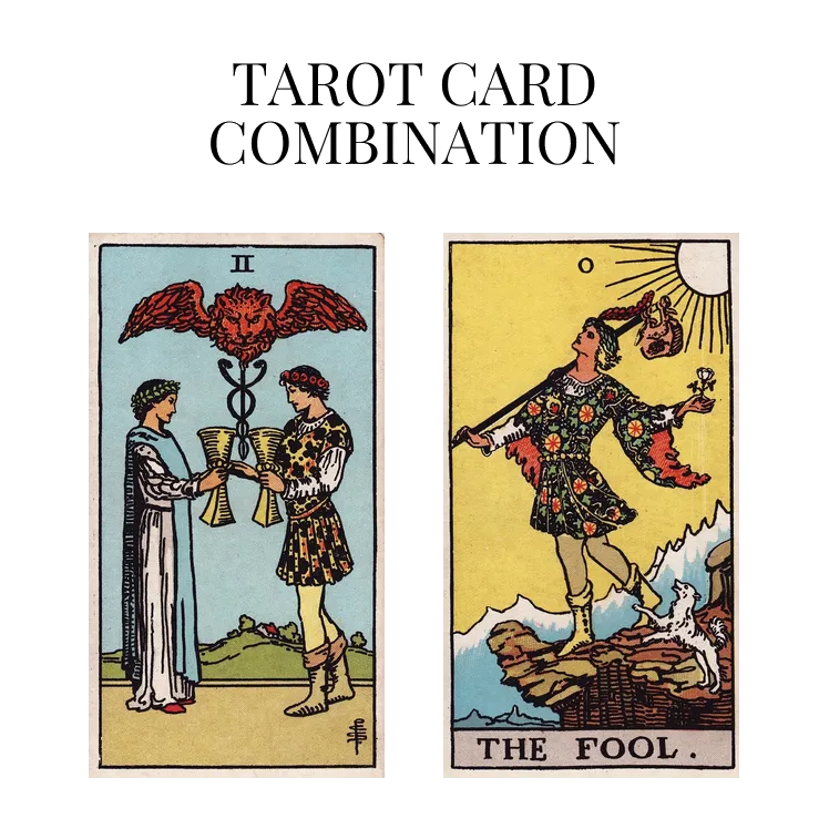 two of cups and the fool tarot cards combination meaning