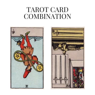 two of pentacles reversed and four of swords reversed tarot cards combination meaning