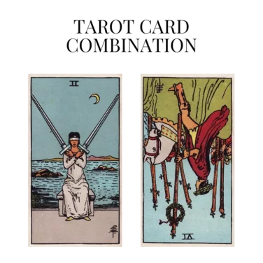 two of swords and six of wands reversed tarot cards combination meaning
