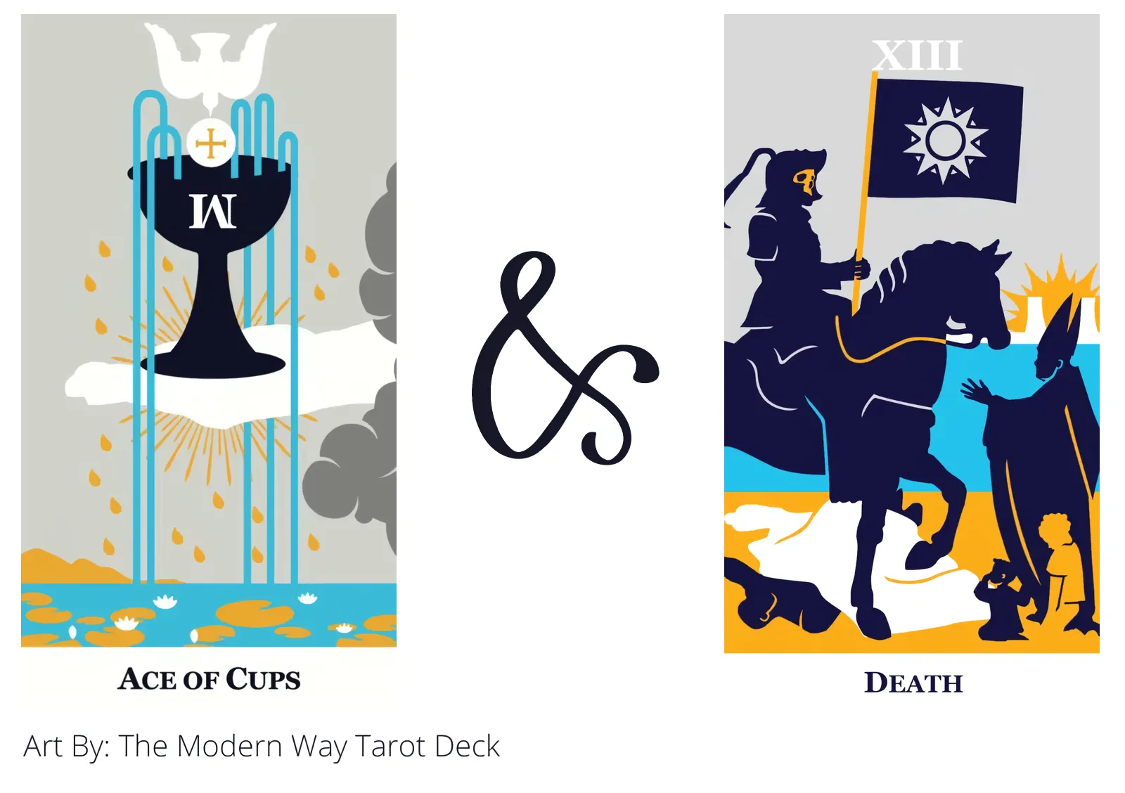 ace of cups and death tarot cards together